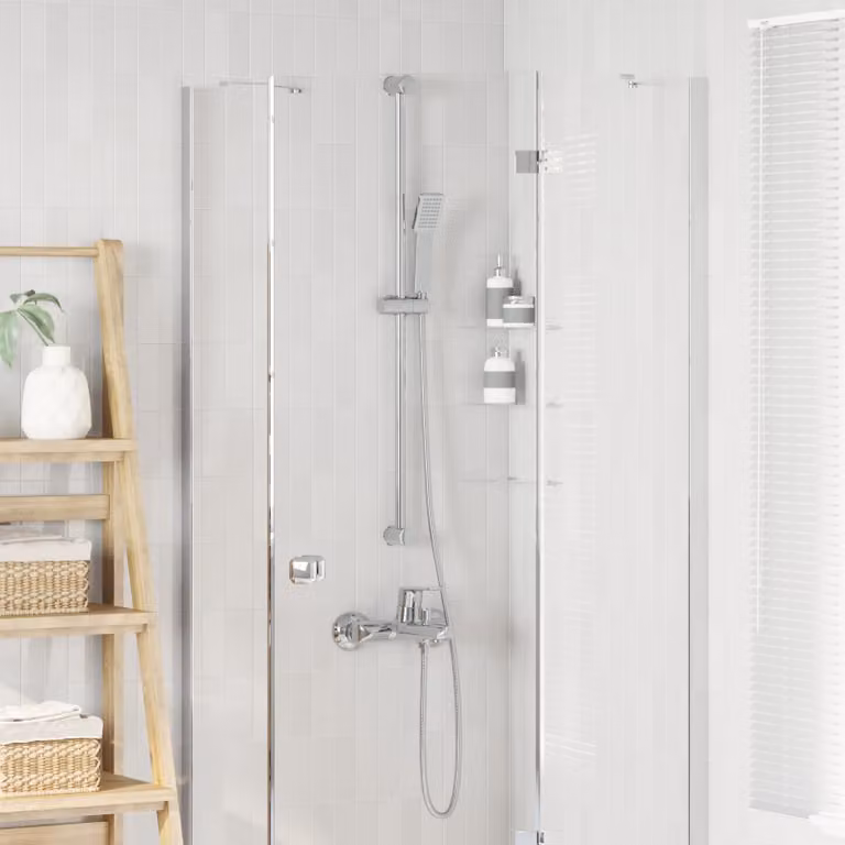 vidaXL Set di Sistema Doccia in Acciaio Inox Cromato Argento 100 cm