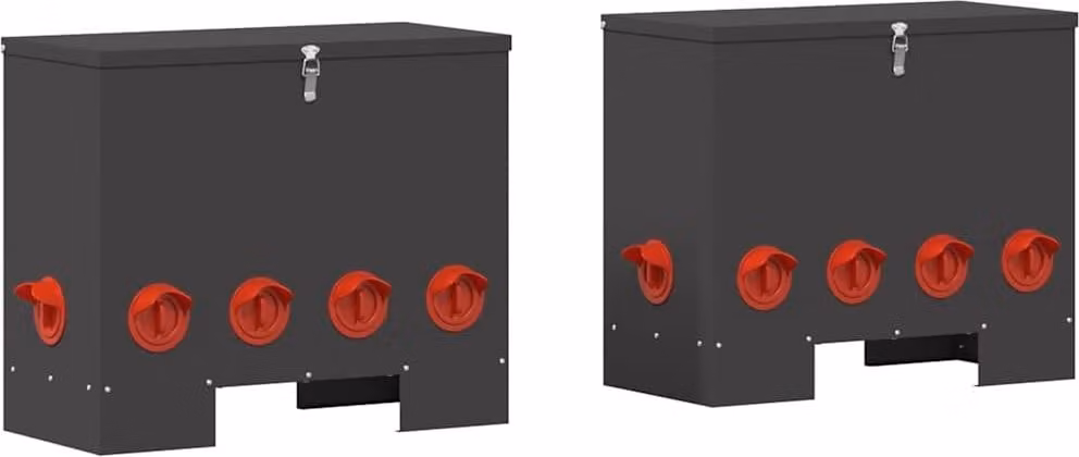 Feeder per pollo 2 pcs Nero 60,5 x 29 x 51 cm