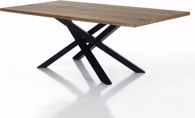 Tavolo IPSI in legno rovere con struttura in metallo nero