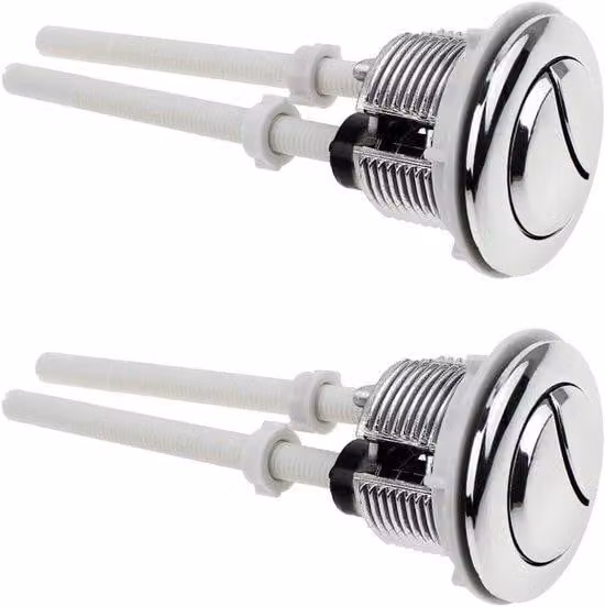 Set di pulsanti per lo sciacquone cromati - 2 pezzi - Accessori per il bagno