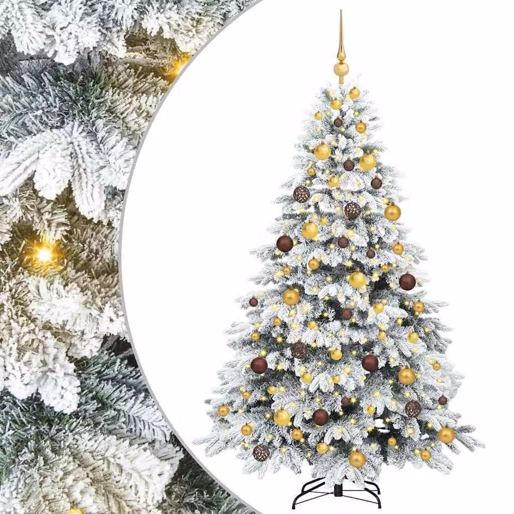 Albero di Natale artificiale con 300 LED bianchi 180 cm PE e PVC