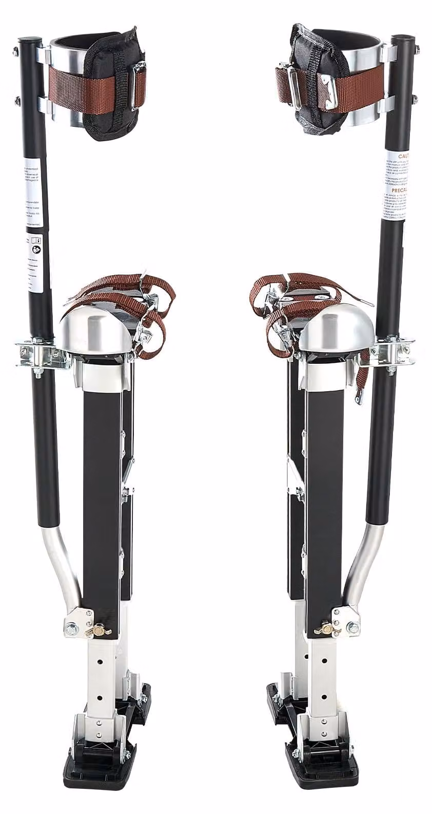 SucceBuy, piedini regolabili in altezza per cartongesso, da 485 a 790 mm, con capacità di carico fino a 103 kg, design a doppia molla, base antiscivolo e cinghie di fissaggio. Robusti piedini in alluminio per lavori di cartongesso e soffitti, colore nero