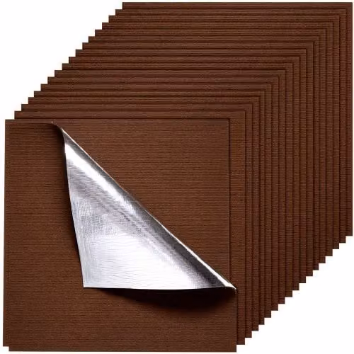 Piastrelle per Moquette VEVOR Autoadesive Marrone Scuro, Set da 20 Pezzi Imbottiti in Poliestere, Copertura 7,4mq, L/P: 61 x 61 cm