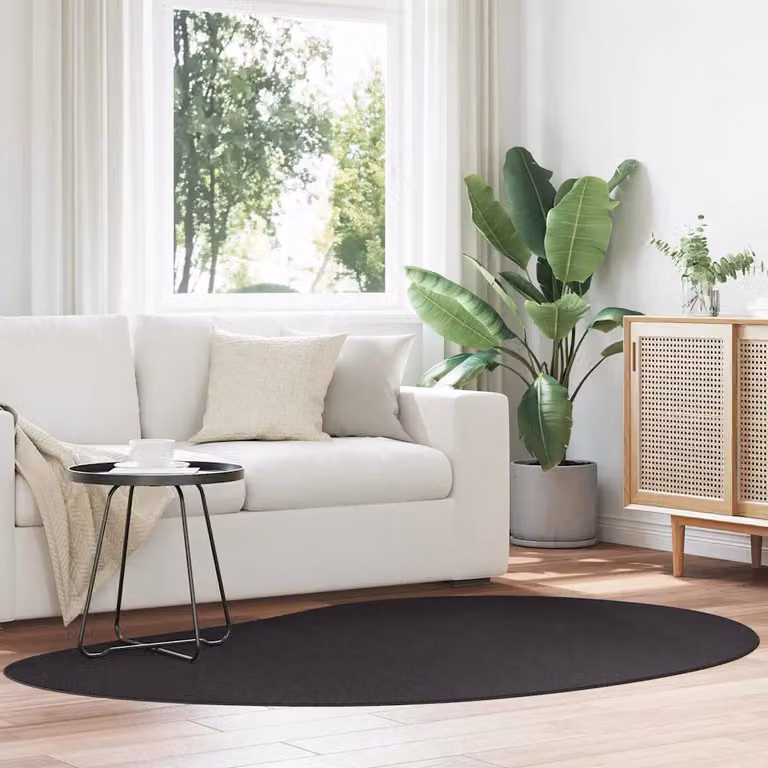 Tappeto moderno vidaXL HUARTE nero in poliestere, lavabile e antiscivolo, L: 140 cm x P: 200 cm