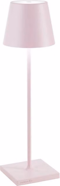 Lampada da tavolo LED Poldina Pro Zafferano Rosa ricaricabile e dimmerabile con tecnologia touch e protezione IP54 – 1