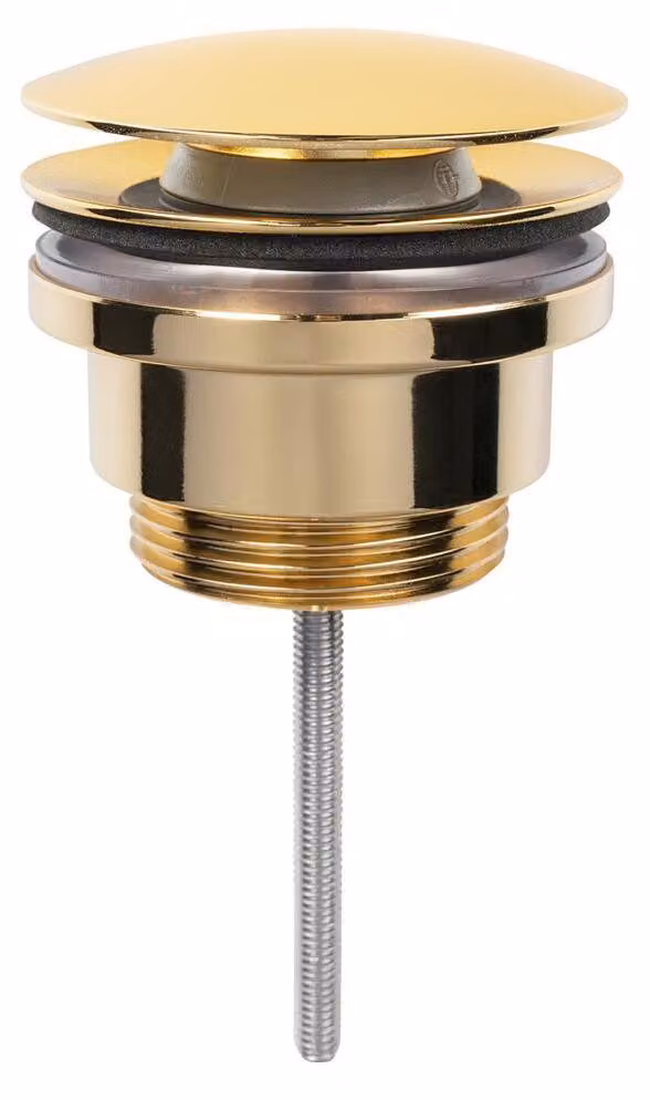 Garnitura di scarico 5/4", click-clack, tappo grande, oro