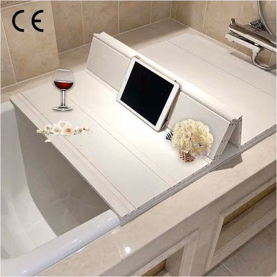 Tavola da bagno con portavasso 170x75 cm in legno bianco