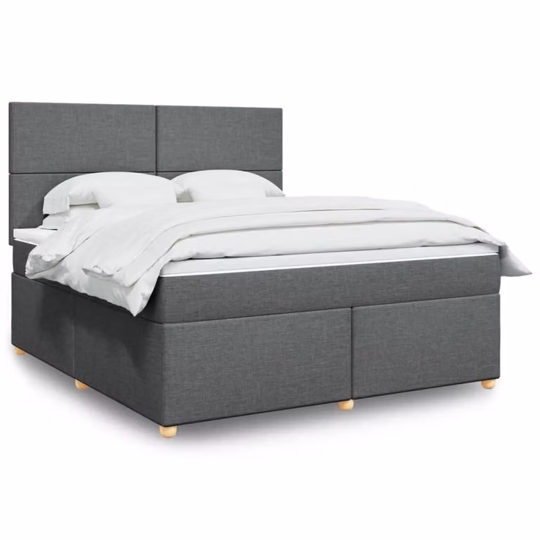 vidaXL Letto Ibrido Moderno con Materasso Grigio e Bianco L/P/H: 180 x 200 cm