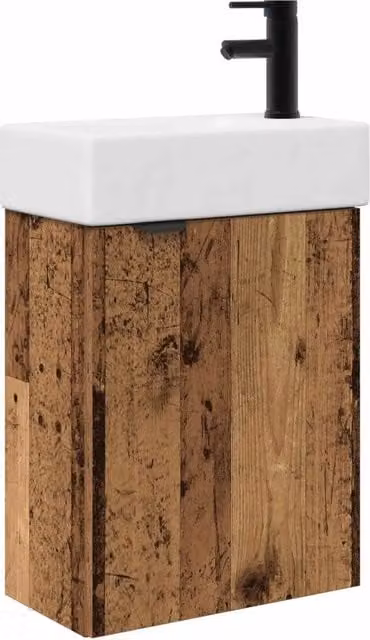 Mobile Bagno | Armadio da bagno con rubinetto Legno antico 45,5 x 22,5 x 84 cm