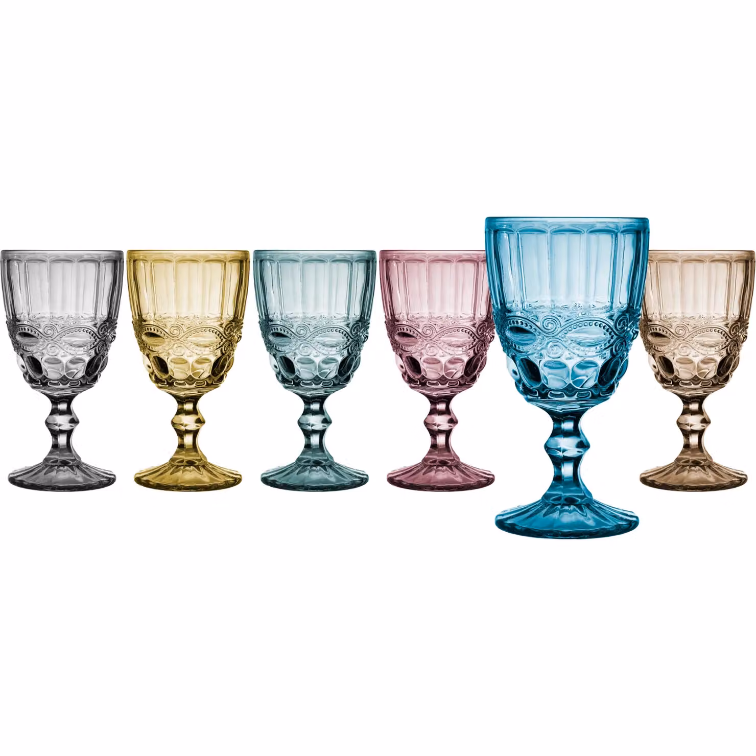 Set di 6 calici da vino Barocco Gusto Casa in vetro multicolor – 1
