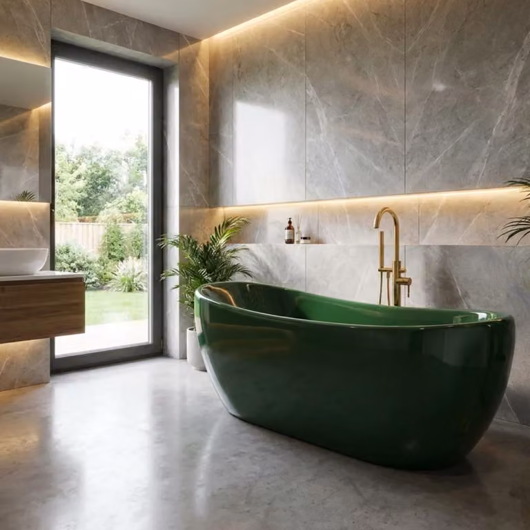Vasca da bagno freestanding moderna Melania 170 cm verde DUO