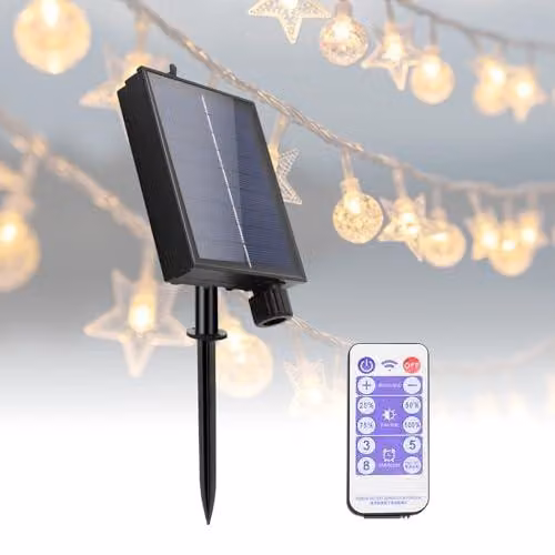 Centralina di controllo per catene luminose solari, 24 V, impermeabile, con funzione di regolazione dell'intensità luminosa, grado di protezione IP65