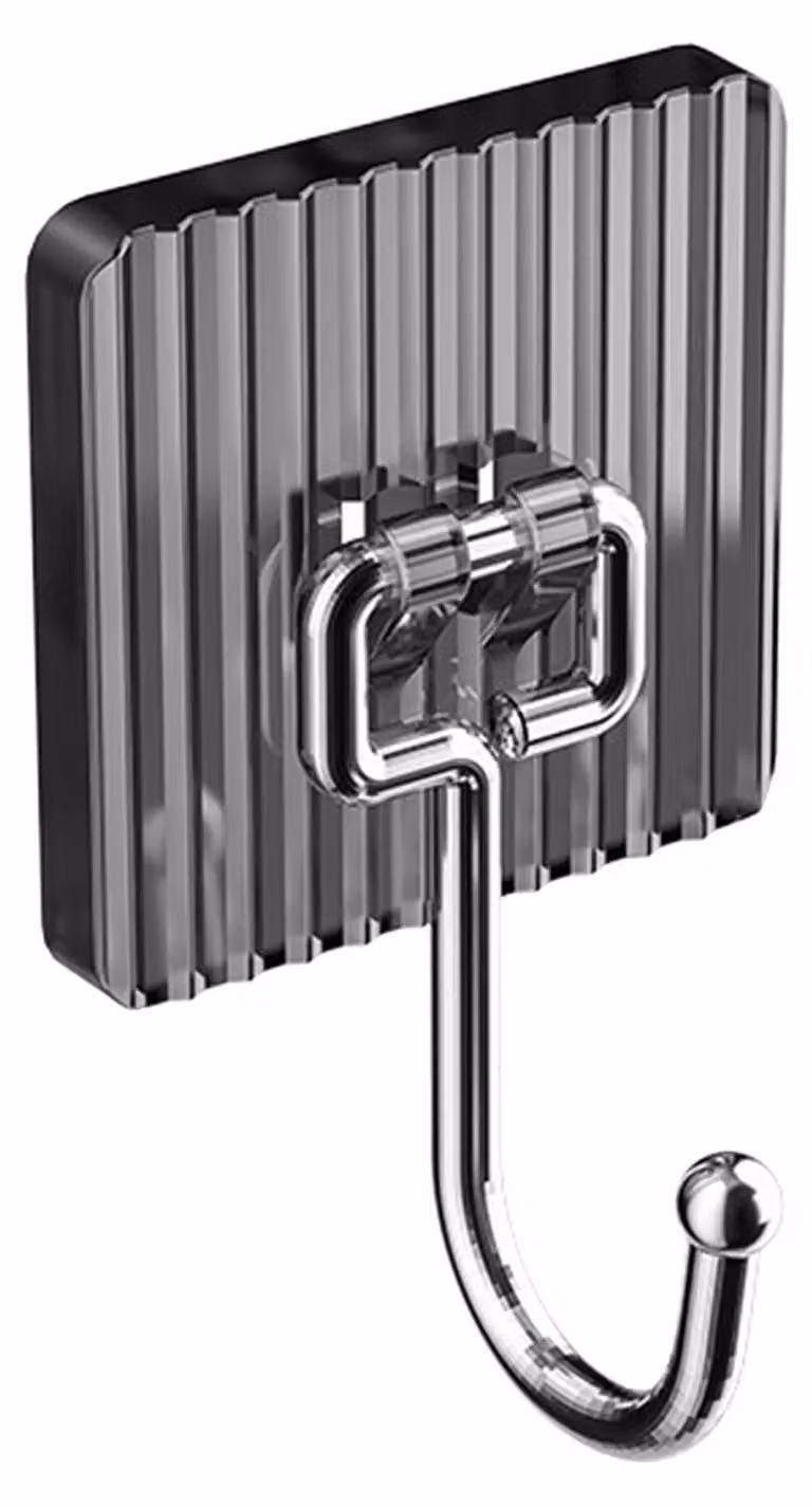 Gancio autoadesivo, supporto senza fori, gancio autoadesivo resistente, parete senza giunture, cucina, bagno, grigio