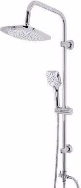 Colonna doccia rigida INBAGNO in acciaio inossidabile cromato con soffione e deviatore, H: 105 cm