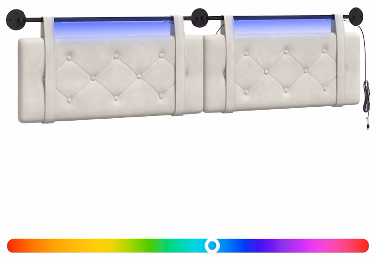 Testiera sospesa Con luce LED Crema Velluto