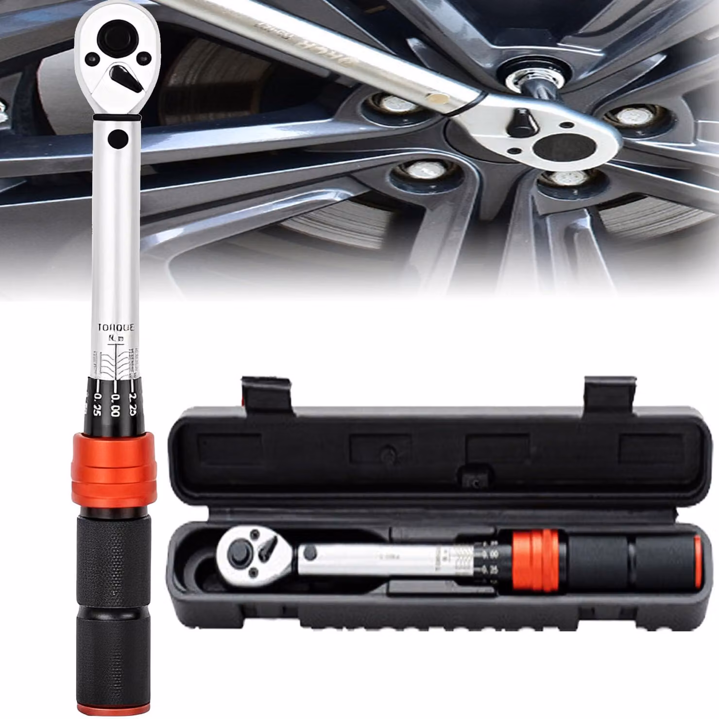 Chiave dinamometrica da 1/4" per biciclette, con coppia regolabile da 2 a 20 Nm