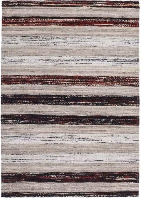 Tappeto Evita 200 Kilim in Lana e Seta Bianco e Nero
