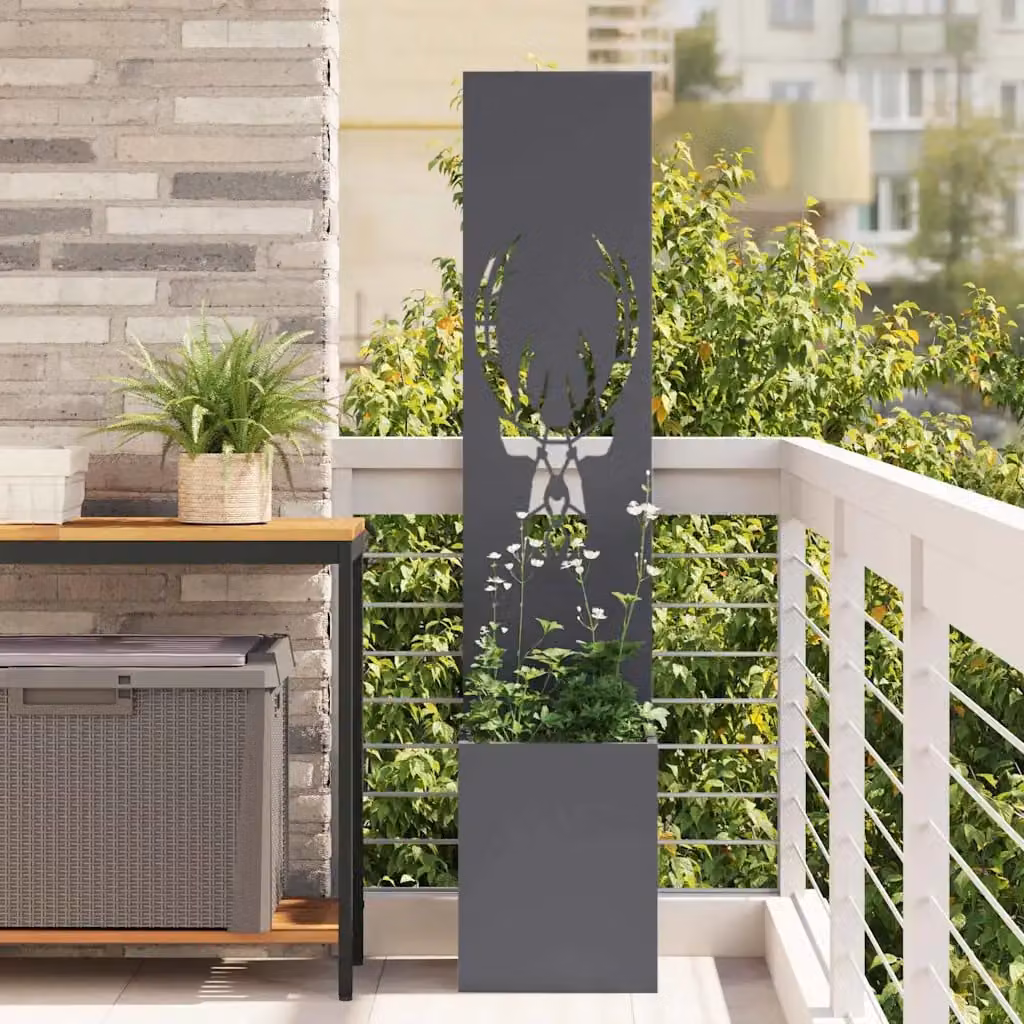 vidaXL Paravento per privacy in giardino in acciaio Antracite L/P/H: 32 x 32 x 150 cm