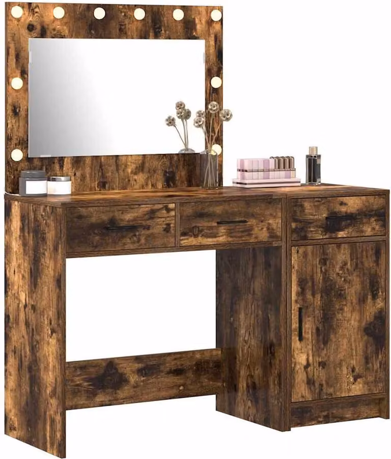 Tavolo da Trucco con cassetto 2 pcs Marrone Legno multistrato