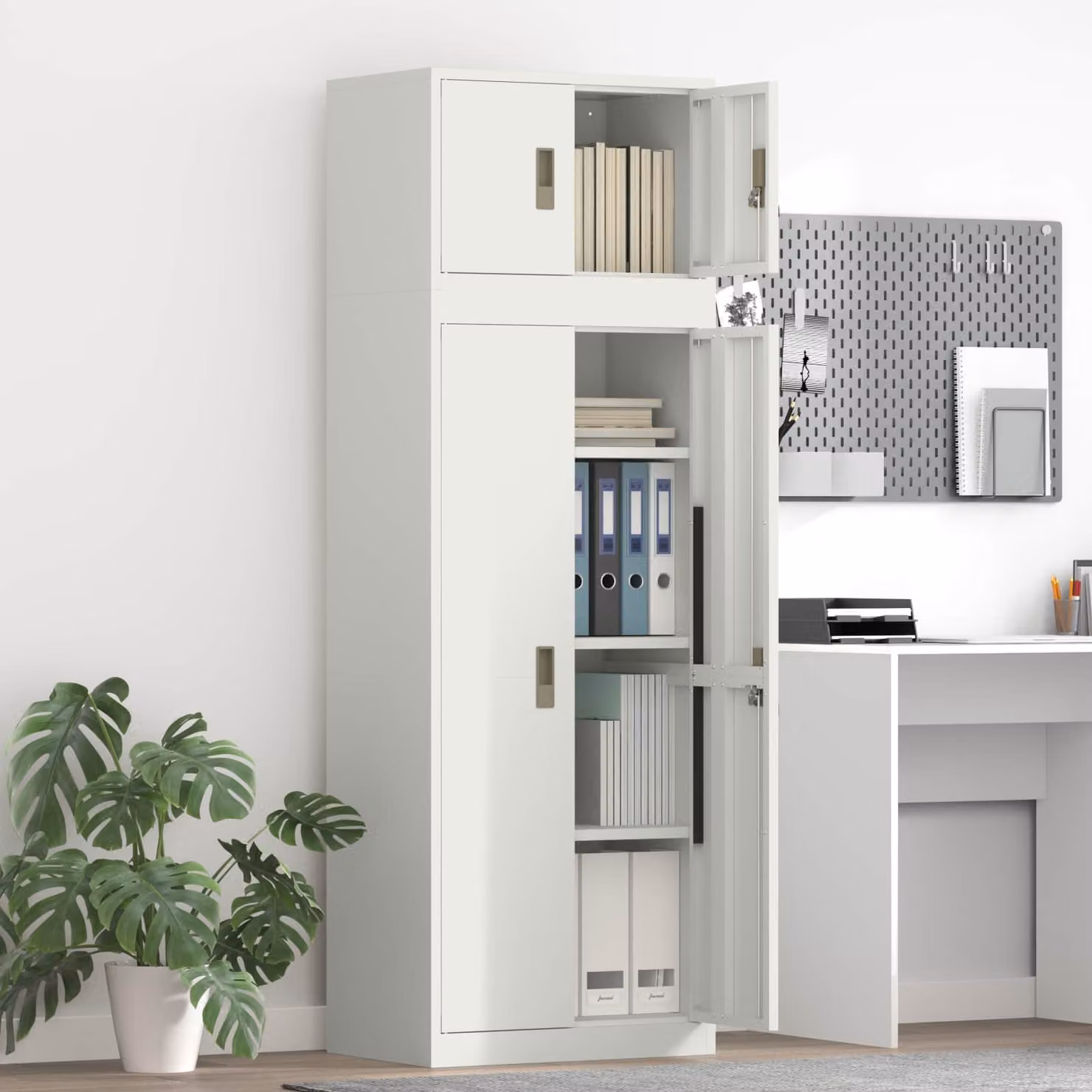 vidaXL Armadio 2 pz 60 x 40 x 180 cm Acciaio Bloccabile