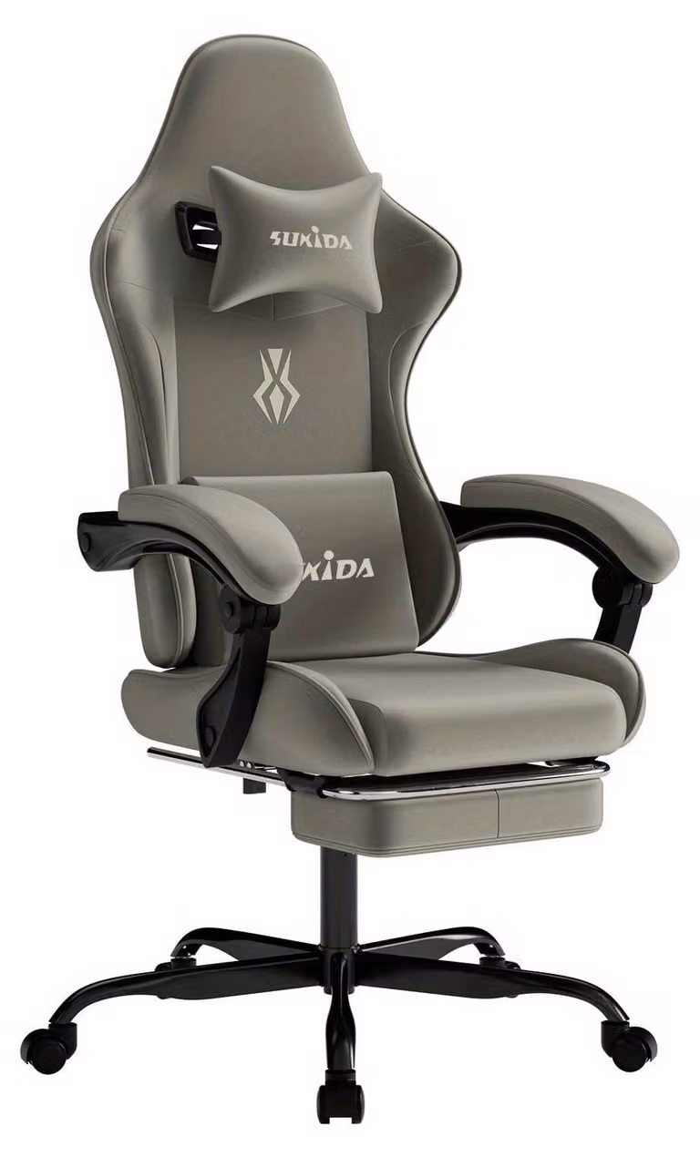 Sedia da gaming ergonomica - Sedia da ufficio gaming - Sedia da scrivania gaming - Schienale confortevole - Poggiapiedi