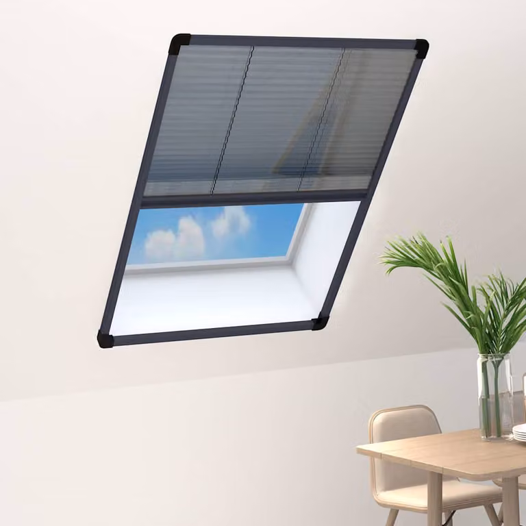 Zanzariera Plissettata per Finestre in Alluminio vidaXL Colore Antracite 80 x 120 cm