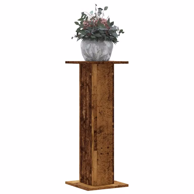 Set di 2 supporti per piante vidaXL in legno rustico marrone, L/P/H: 30 x 30 x 80 cm