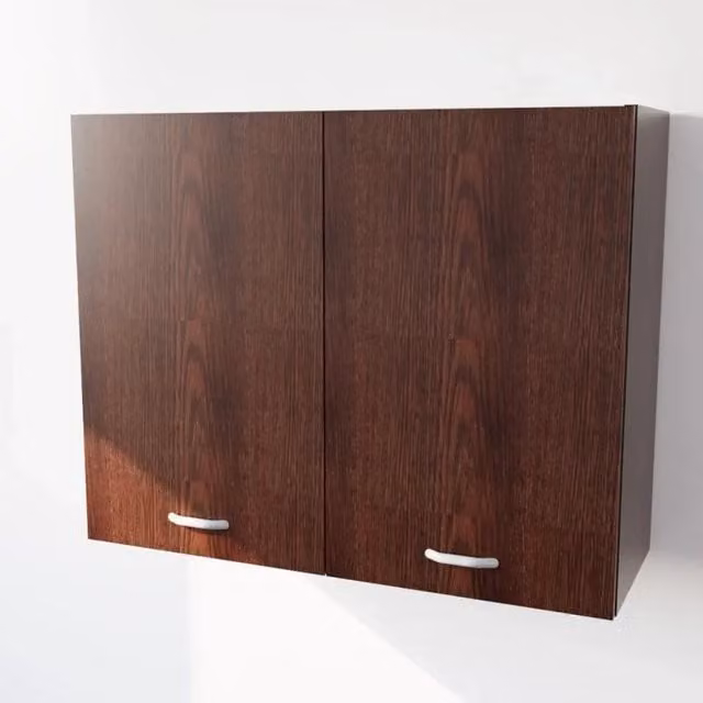 Pensile da cucina Calandrelli con 2 ante in legno marrone, finitura opaca, H 72 x L 70 x P 33 cm