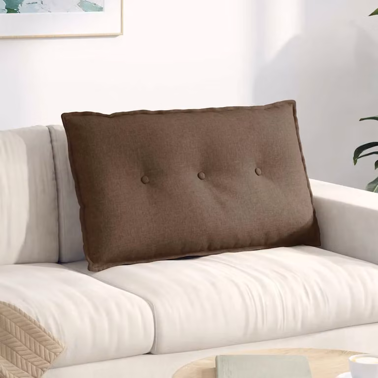 Cuscino per schiena vidaXL marrone in tessuto con rivestimento rimovibile L 80 cm x P 19 cm x H 50 cm