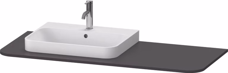 Console Duravit Happy D.2 Plus, 1300x550 mm, 1 découpe à gauche, pour meuble sous-lavabo HP4942, HP4962, HP4972, HP031KL8080, HP031KL8080