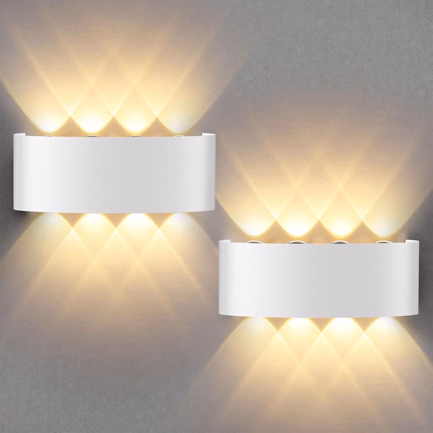 Lureshine, 2 lampade da parete a LED, 8W, per interni/esterni