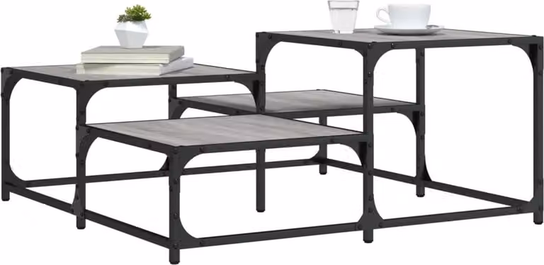 Maison Exclusive - Tavolino grigio Sonoma 87,5x87,5x40 cm Materiale ligneo
