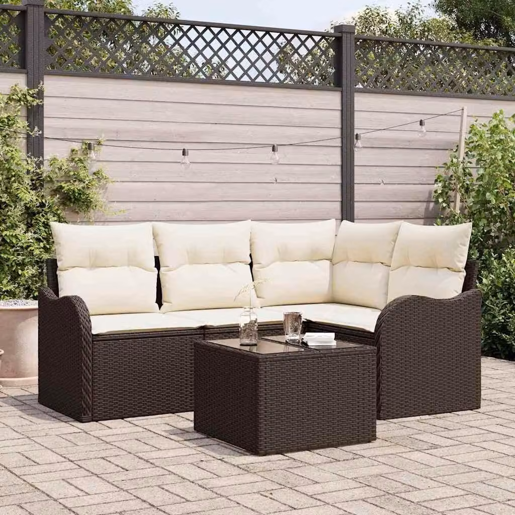Maison Exclusive - Set Divano da Giardino 5 pcs Grigio polyrattan