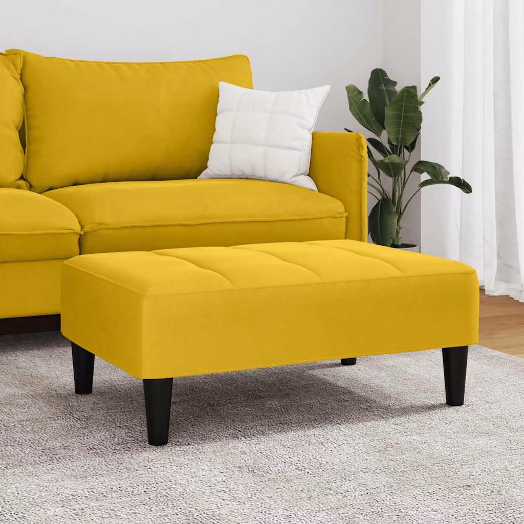 Poggiapiedi vidaXL in Velluto Giallo L 77 cm x P 55 cm x H 31 cm