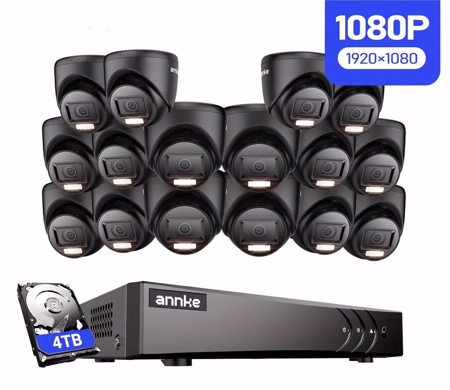 Sistema di sicurezza 4K – Telecamera IP a doppia lente – Visuale panoramica a 180° – Visione notturna a colori