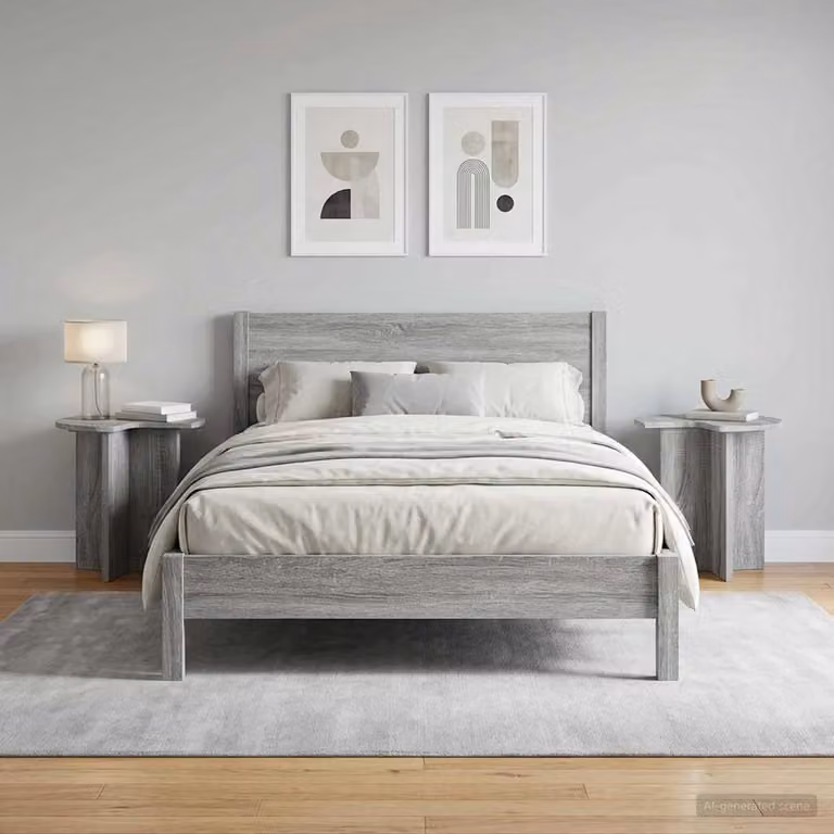 Set di 2 tavoli laterali rotondi vidaXL in colore grigio, Ø 39 cm x H 38 cm