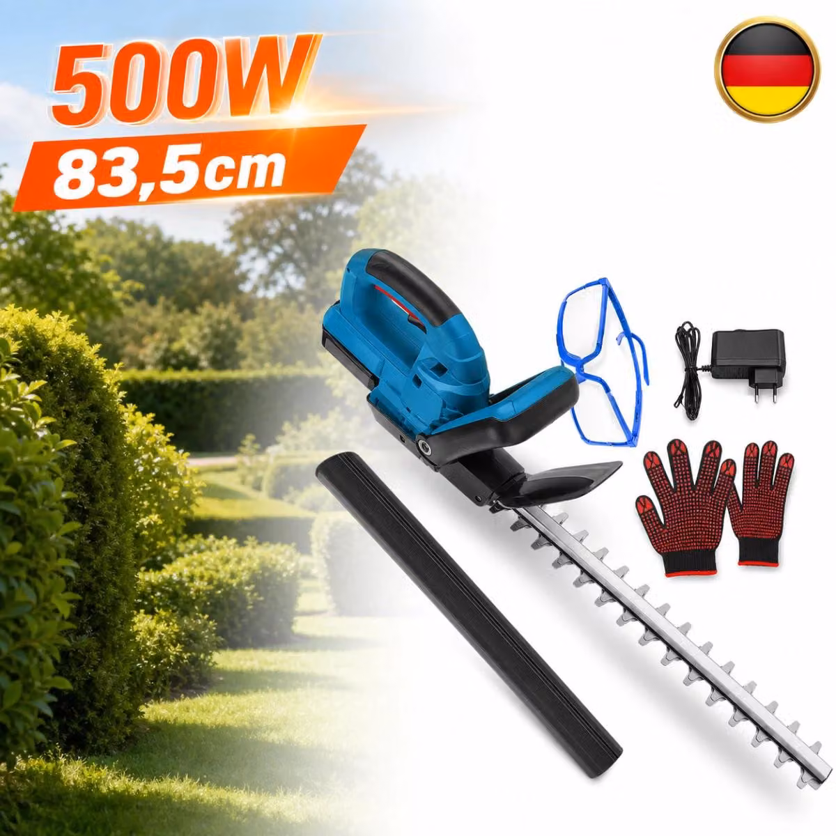 Tagliasiepi a batteria da 510 mm, 500 W, 21 V, 3000 giri/min, compatibile con le batterie Makita da 18 V, modello 51 DE