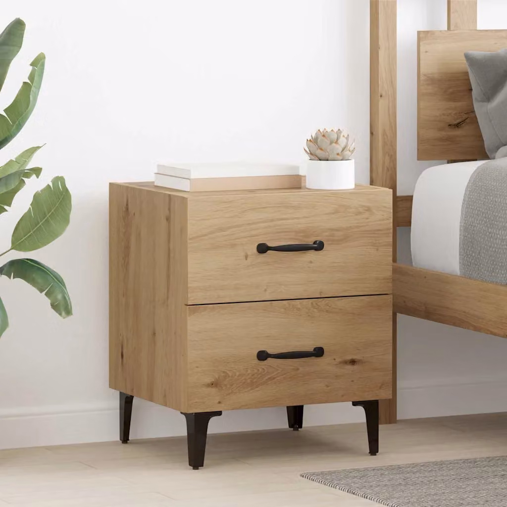Armadietto per letto vidaXL in stile rustico color rovere marrone L: 40 cm, P: 35 cm, H: 47,5 cm