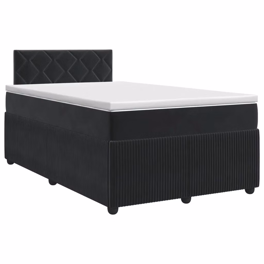 Letto box spring con materasso vidaXL in velluto nero L/P: 120 x 200 cm – 2