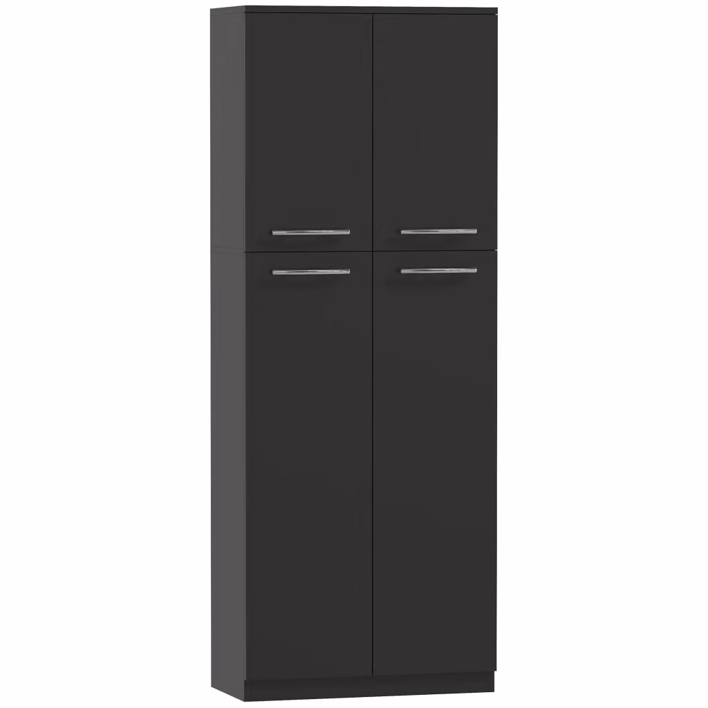 Armadio Contenitore Minimal con 2 Ante e Ripiani Regolabili Nero Opaco L: 59 cm, P: 31 cm, H: 155 cm – 2