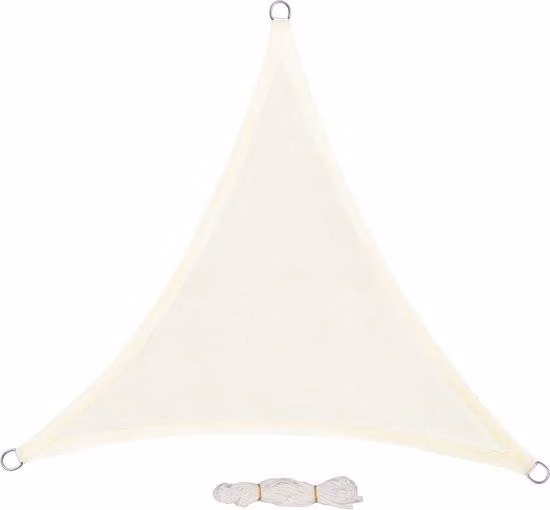 Tettoia - Tenda a tre lati - Ombrellone - Pergola - Protezione dai raggi UV - Tela in HDPE - Colore crema - 5x5x7 m