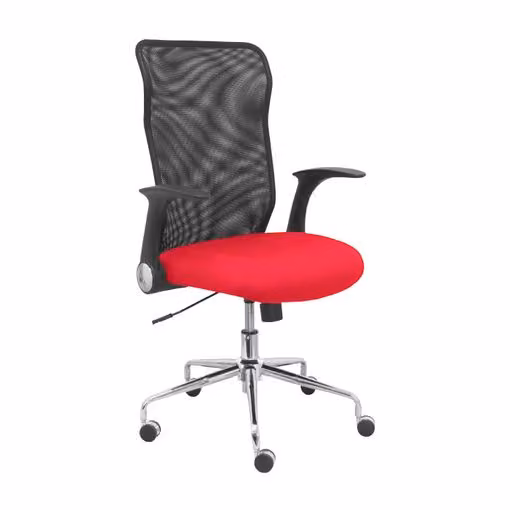 Sedia Minaya schienale in rete nero sedile rosso bali