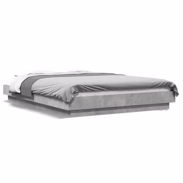 Letto matrimoniale | Letto per adulti | Giroletto Grigio Cemento 120x190 cm in Legno Multistrato