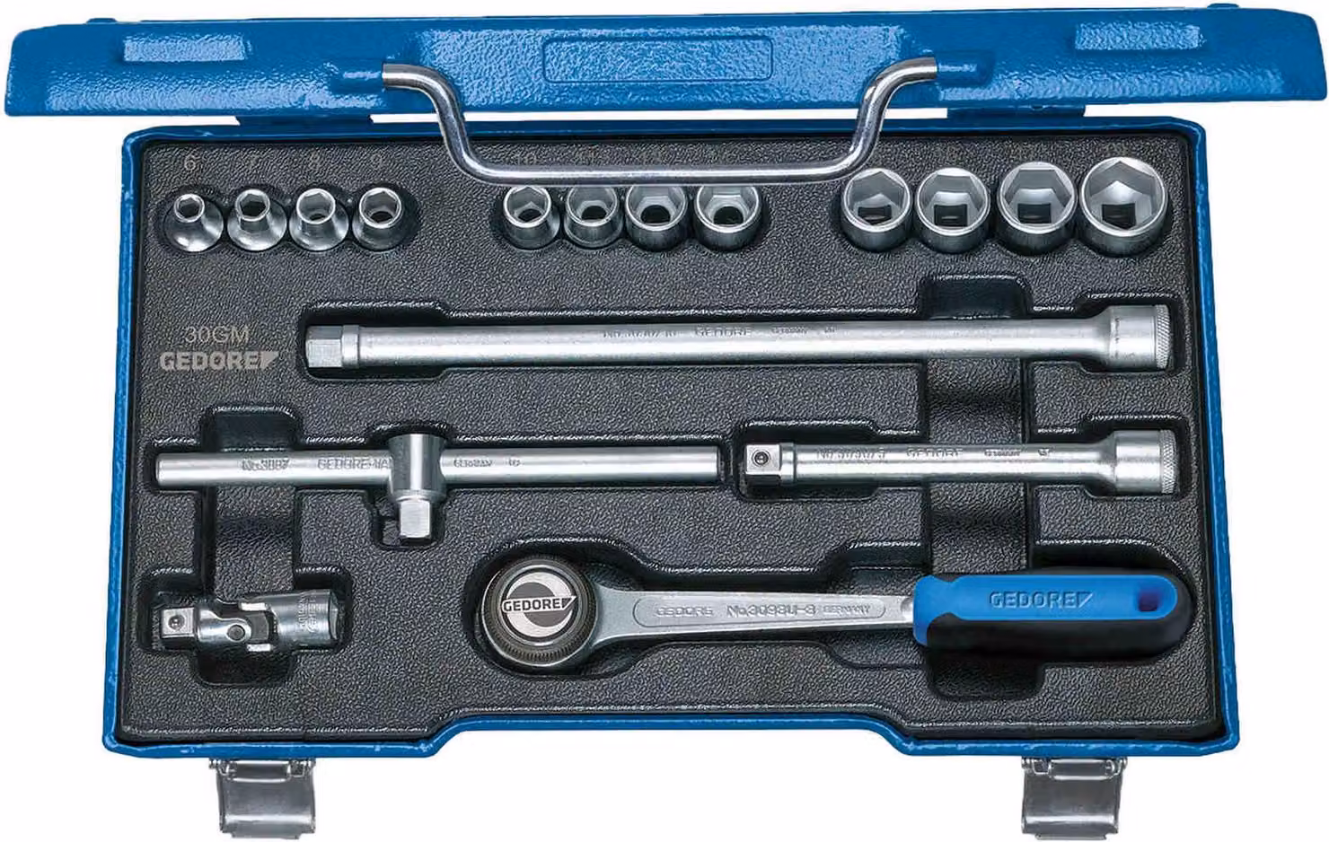 GEDORE 30 GMU-10 Set di chiavi a bussola 3/8" 17 pezzi esagono 6-19 mm, 6235710