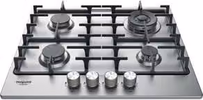 Piano cottura a gas Hotpoint Ariston da incasso a 4 fuochi in acciaio inox color argento PPH 60G DF/IX