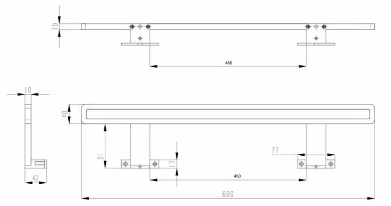 Lampada LED Sapho MIRAKA 9 W, 230 V, 600 x 35 x 120 mm, IP44, acrilico, cromo