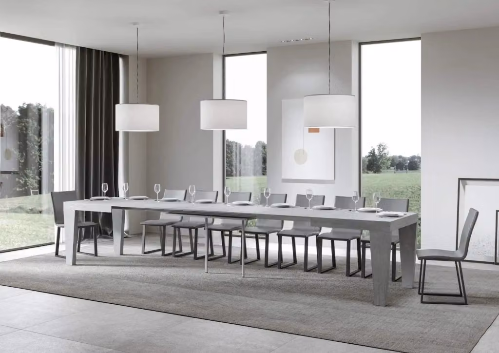 Tavolo allungabile moderno Itamoby Pimbo colore grigio L/P: 90 x 160/420 cm – 2
