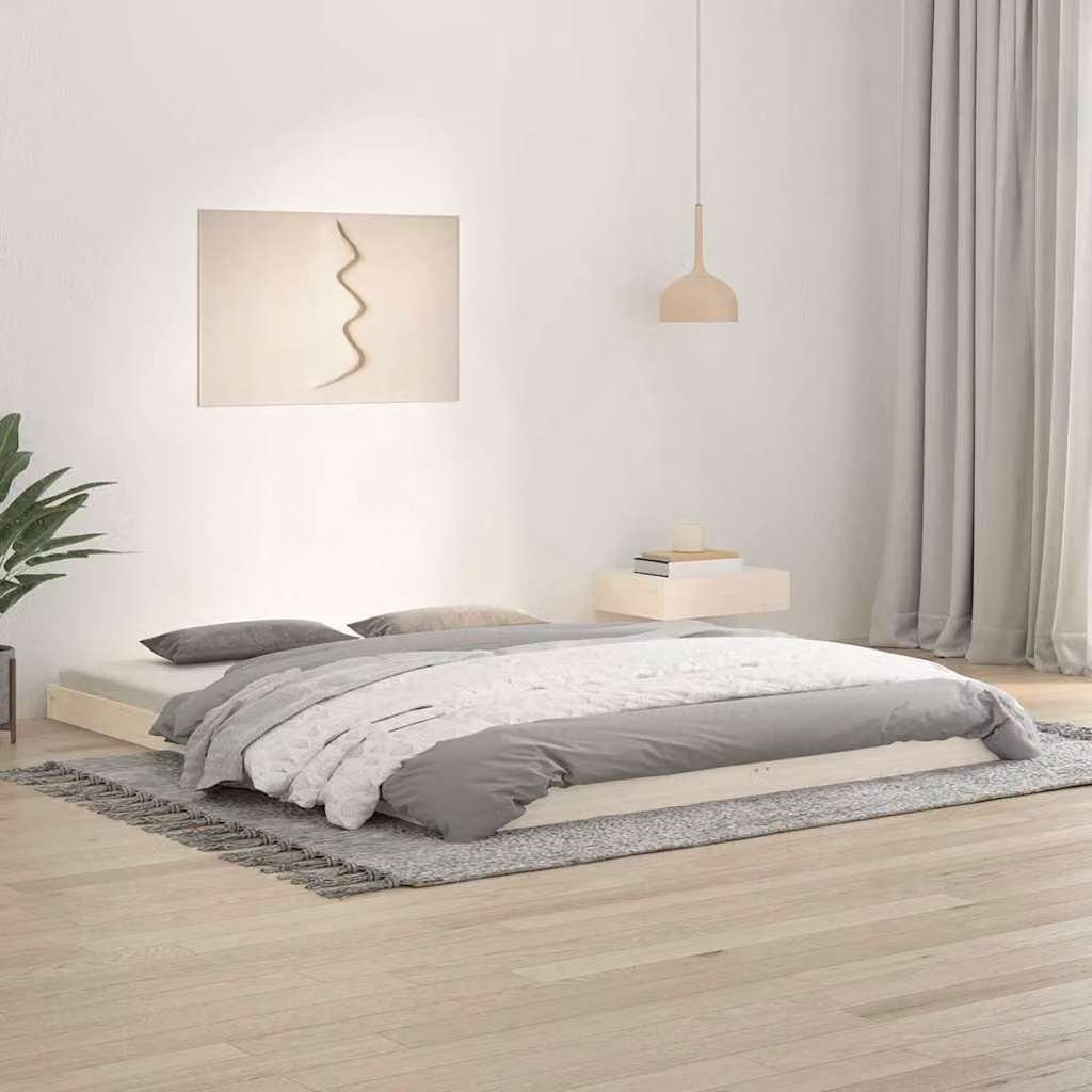 vidaXL Giroletto in Legno Massello di Pino Bianco con Doghe Rigide L/P: 160 x 200 cm – 1