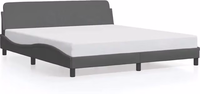 Letto matrimoniale Dover Grigio Scuro in tessuto con struttura in legno e metallo L/P/H: 180 x 200 x 74.5 cm