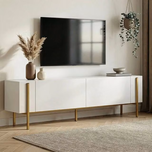Noga, Mobile Porta tv 2 Ante, 180x30x45h cm Bianco